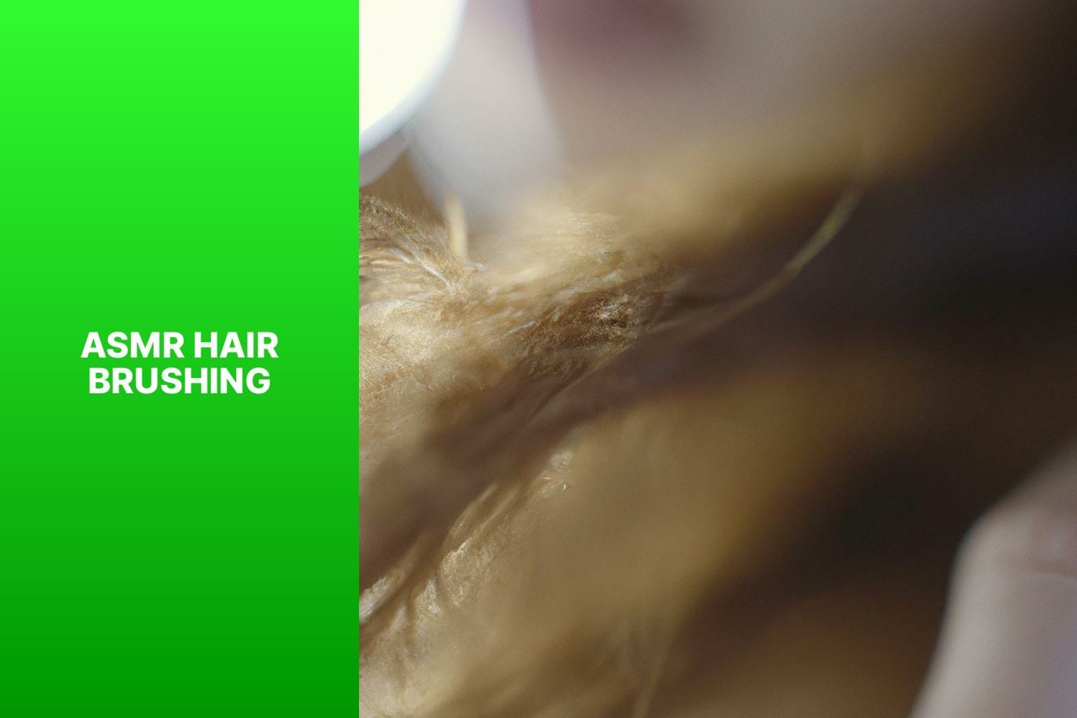 ASMR Hair Brushing with green background.